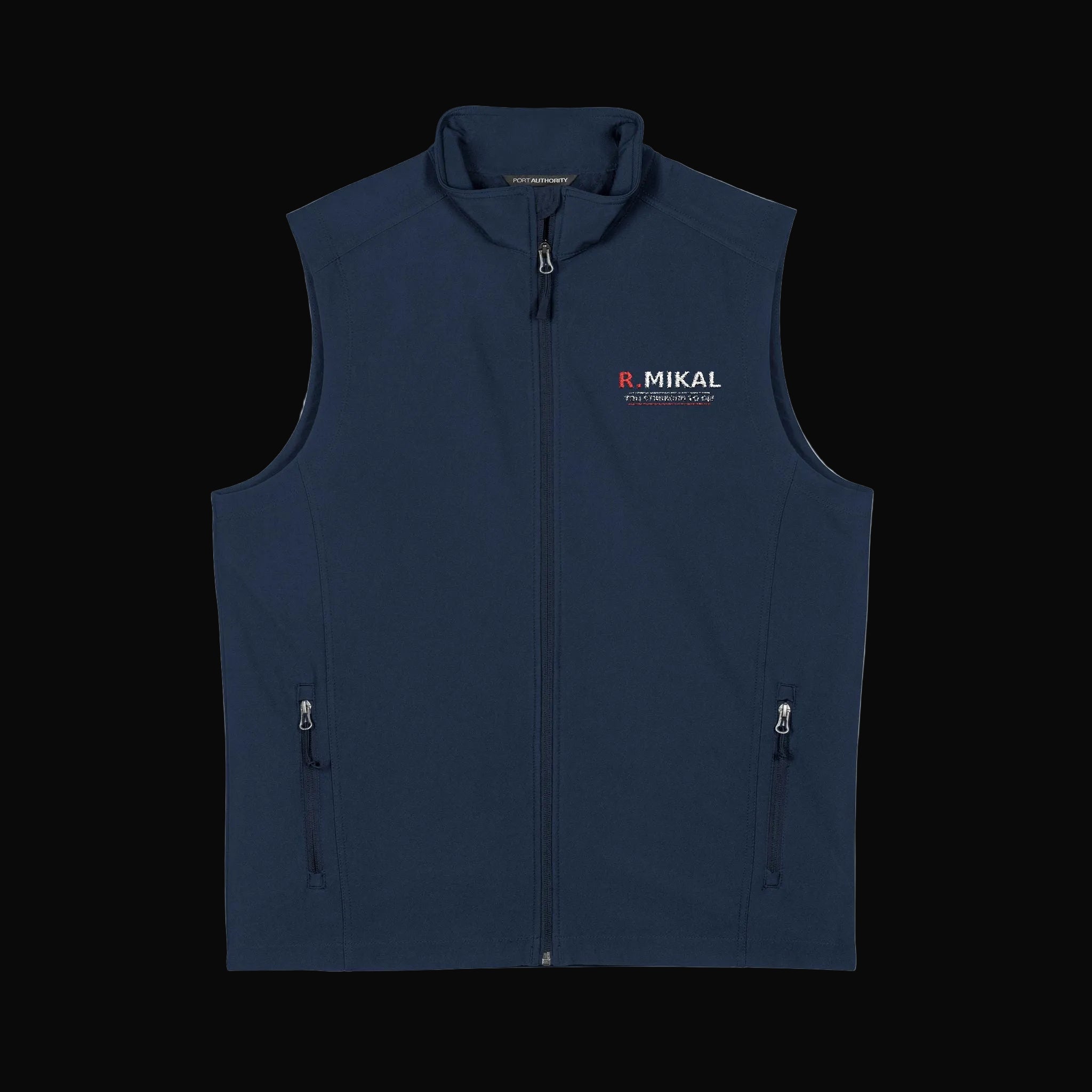 R.Mikal  Men's Embroidered Soft Shell Vest