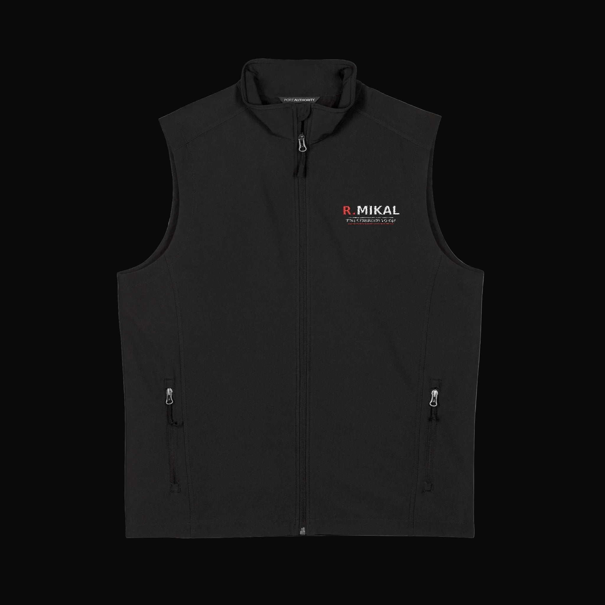 R.Mikal  Men's Embroidered Soft Shell Vest