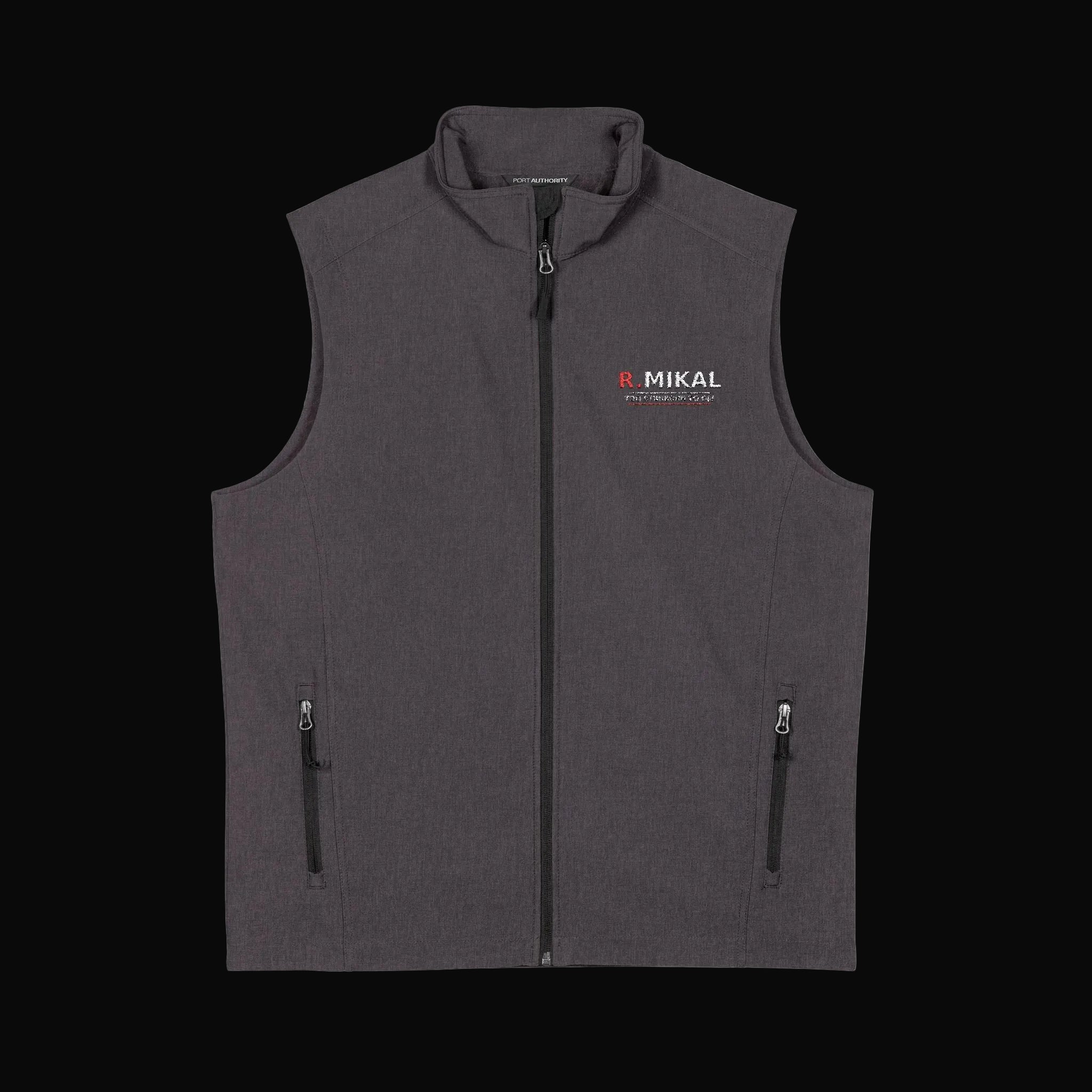 R.Mikal  Men's Embroidered Soft Shell Vest