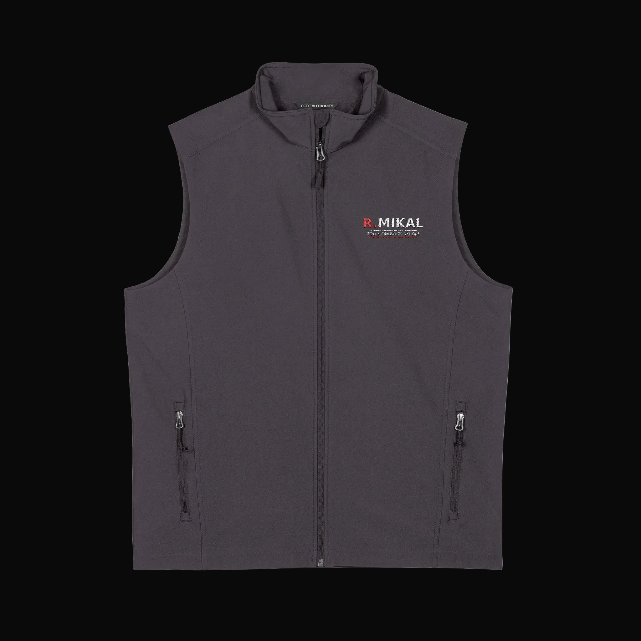 R.Mikal  Men's Embroidered Soft Shell Vest